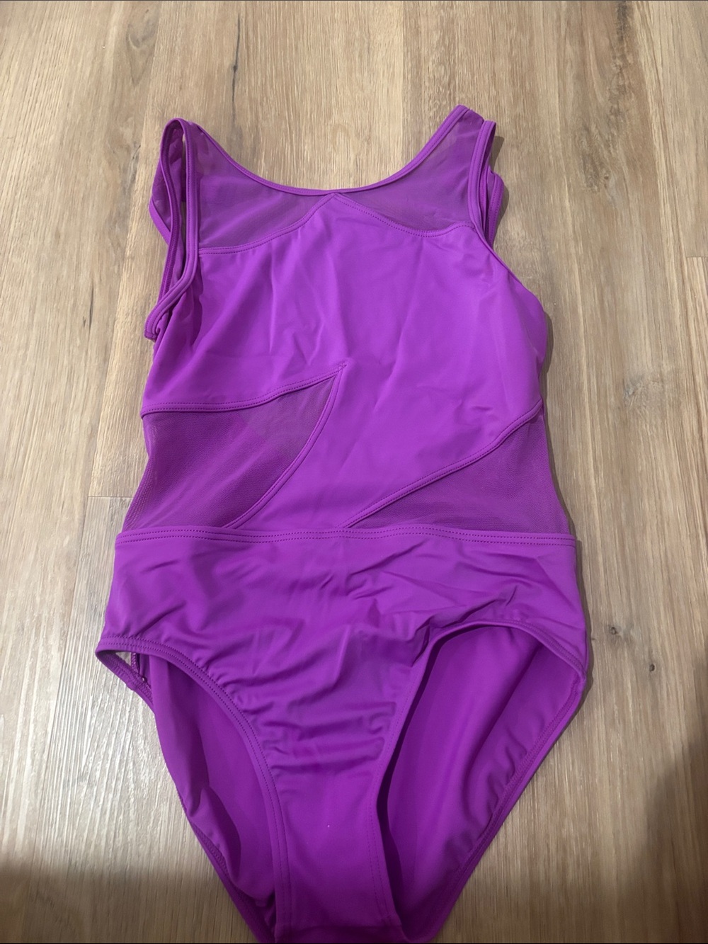 balera Purple Mesh Panel Girls One-Piece Leotard/Bodysuit